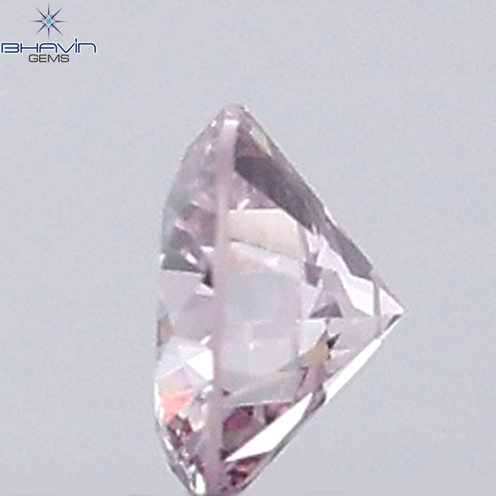 0.18 CT ラウンド ローズ カット シェイプ 天然ダイヤモンド ピンク色 I2 クラリティ (3.86 MM)