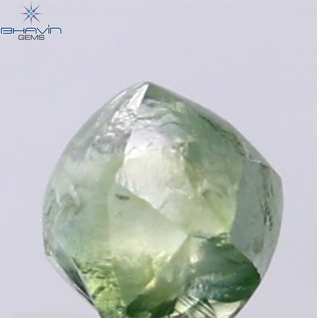 1.01 CT Natural Rough Diamond Enhanced Green Color Clarity VS (5.16 MM)