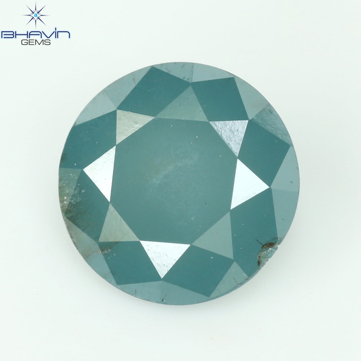 1.20 CT Natural Round Rose Cut Diamond Enhanced Blue Color Clarity I3 (4.34 MM)
