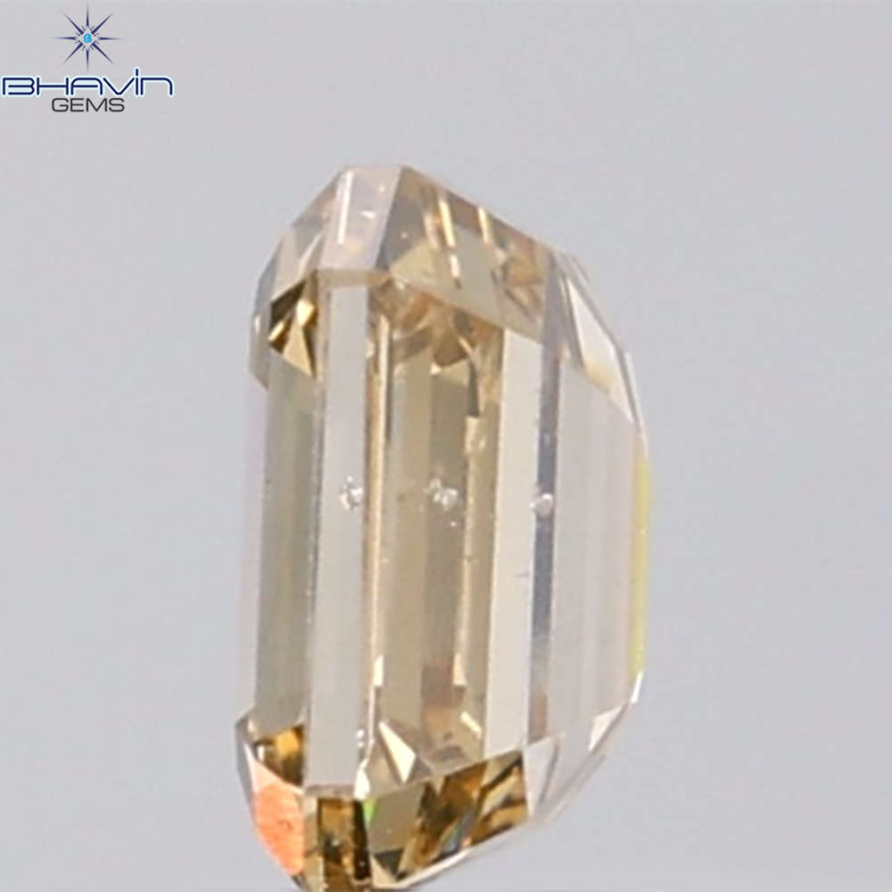1.00 CT Emerald Diamond Natural Brown Color SI Clarity (5.92 MM)