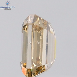 1.00 CT Emerald Diamond Natural Brown Color SI Clarity (5.92 MM)