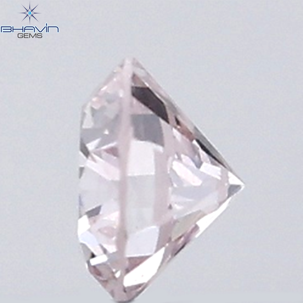 0.18 CT ラウンド ローズ カット シェイプ 天然ダイヤモンド ピンク色 I2 クラリティ (3.86 MM)