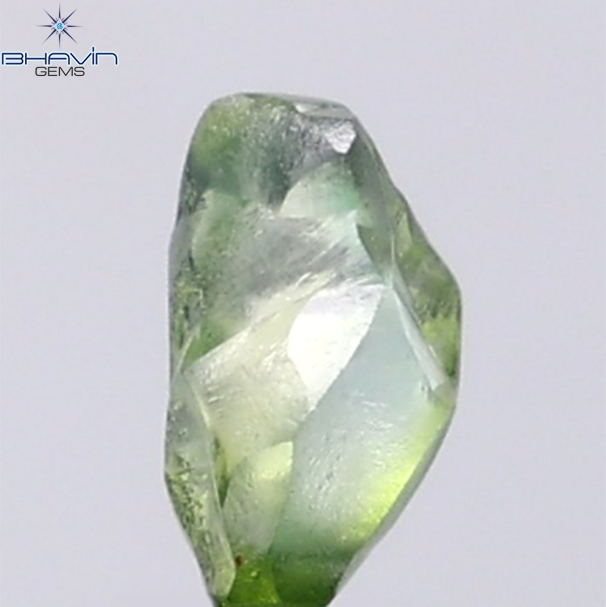 0.95 CT Natural Rough Diamond Enhanced Green Color Clarity VS (7.31 MM)