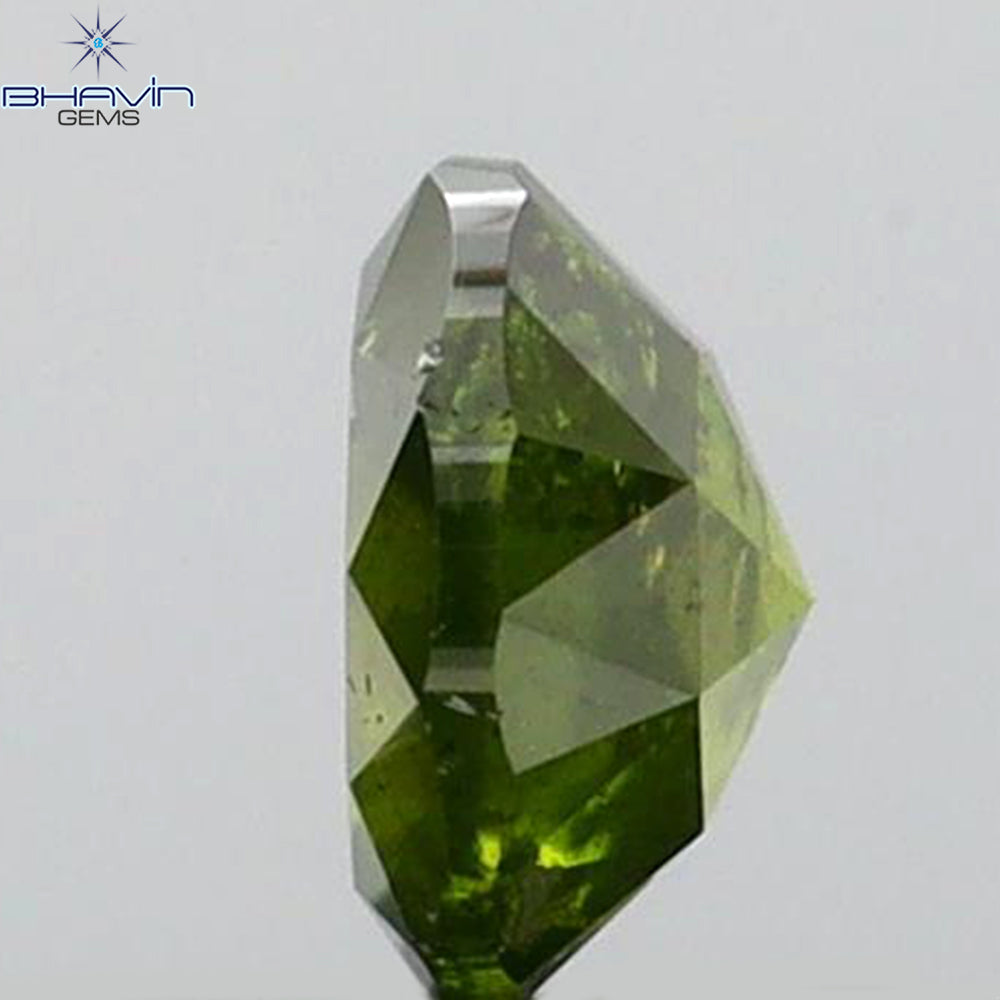 0.09 CT ラウンド ローズ カット シェイプ 天然ダイヤモンド グリーンがかったブルー カラー SI1 クラリティ (4.00 MM)