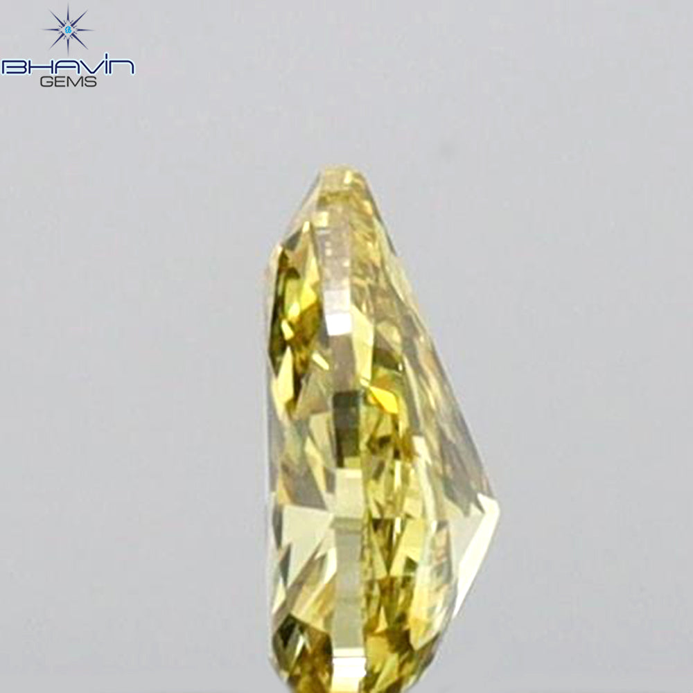 0.14 CT Pear Shape Natural Diamond Green (Chameleon) Color VS1 Clarity (4.17 MM)