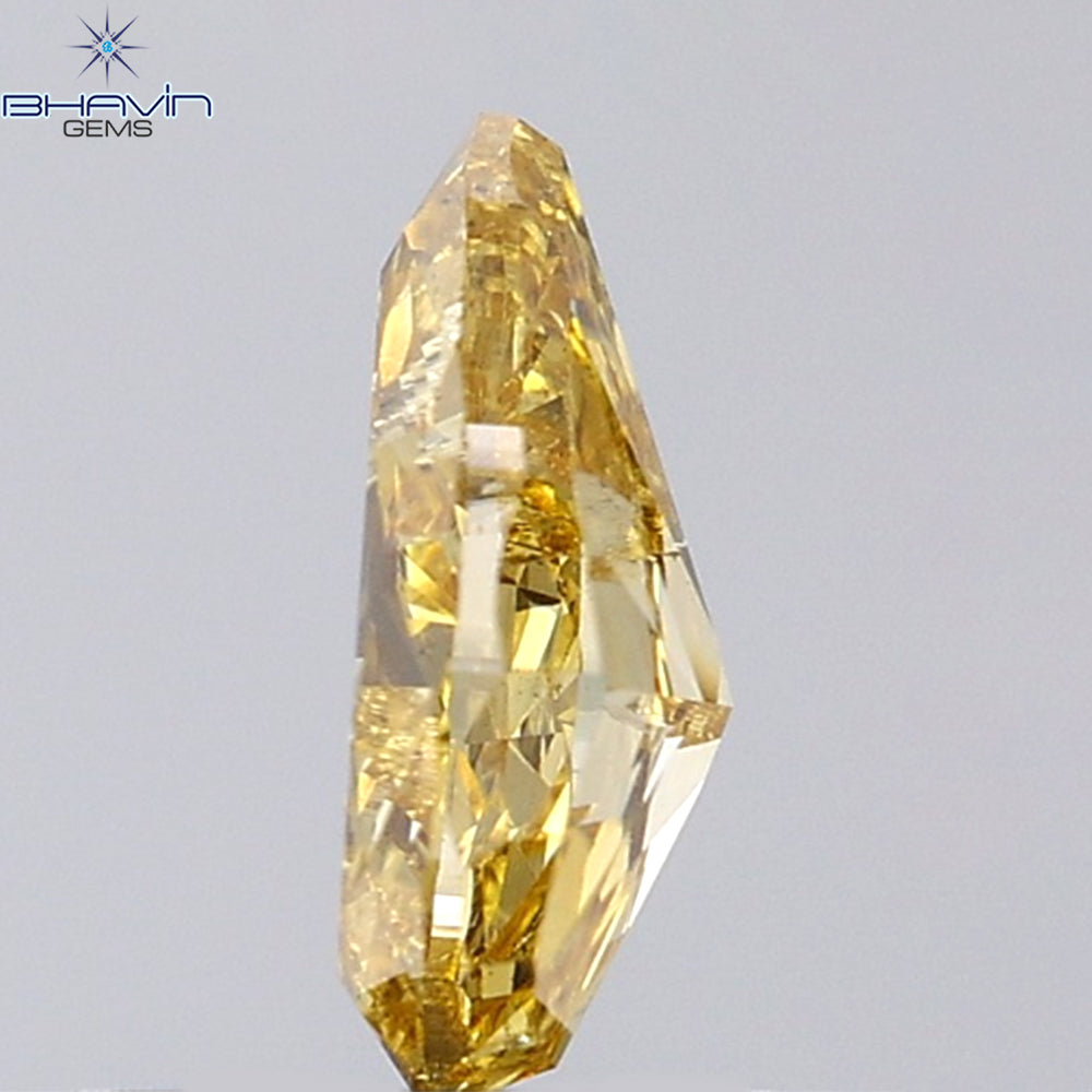 1.02 CT Pear Shape Natural Diamond Orange Color I1 Clarity (8.19 MM)