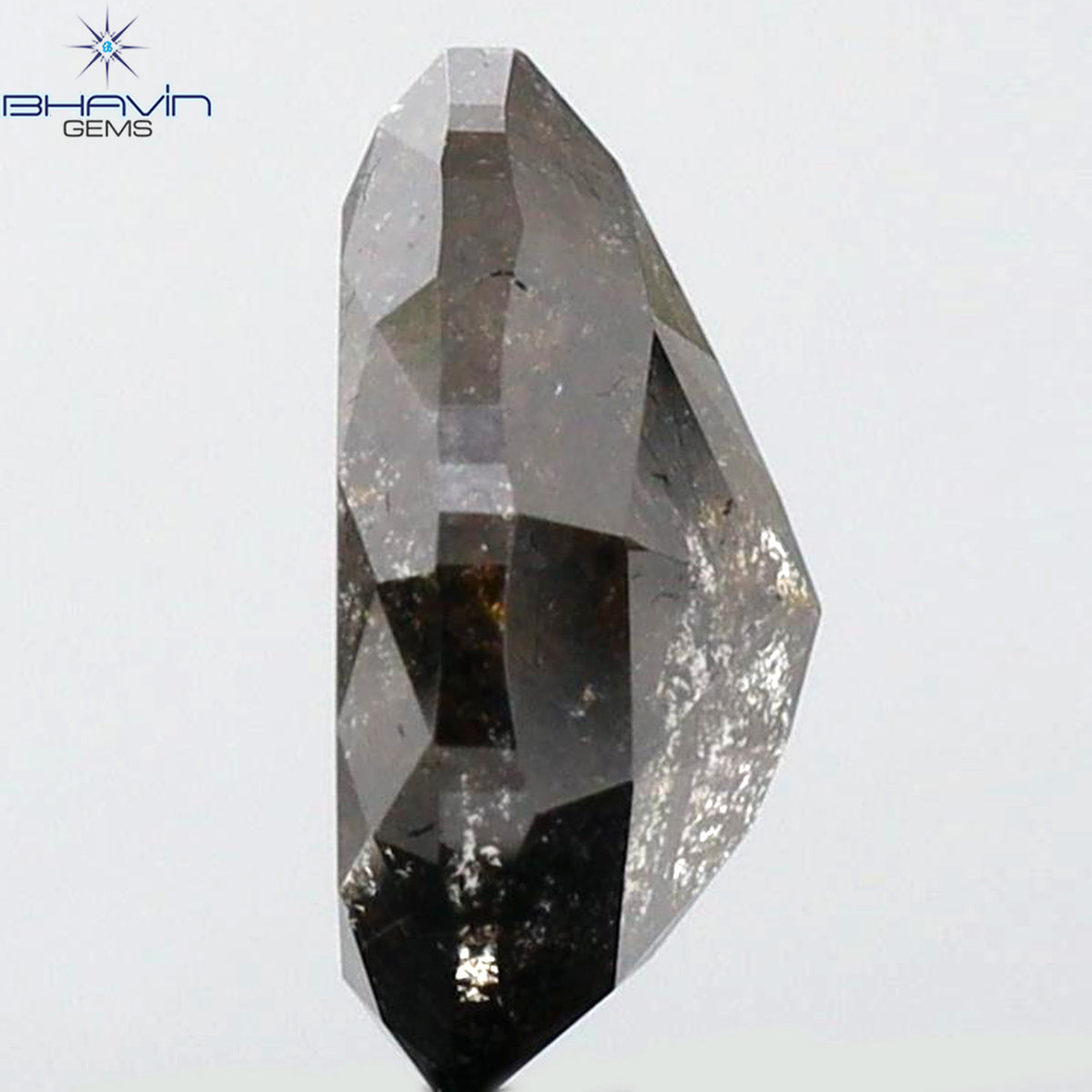 1.26 CT ペアシェイプ 天然ルースダイヤモンド ソルト＆ペッパーカラー I3 クラリティ (6.00 MM)