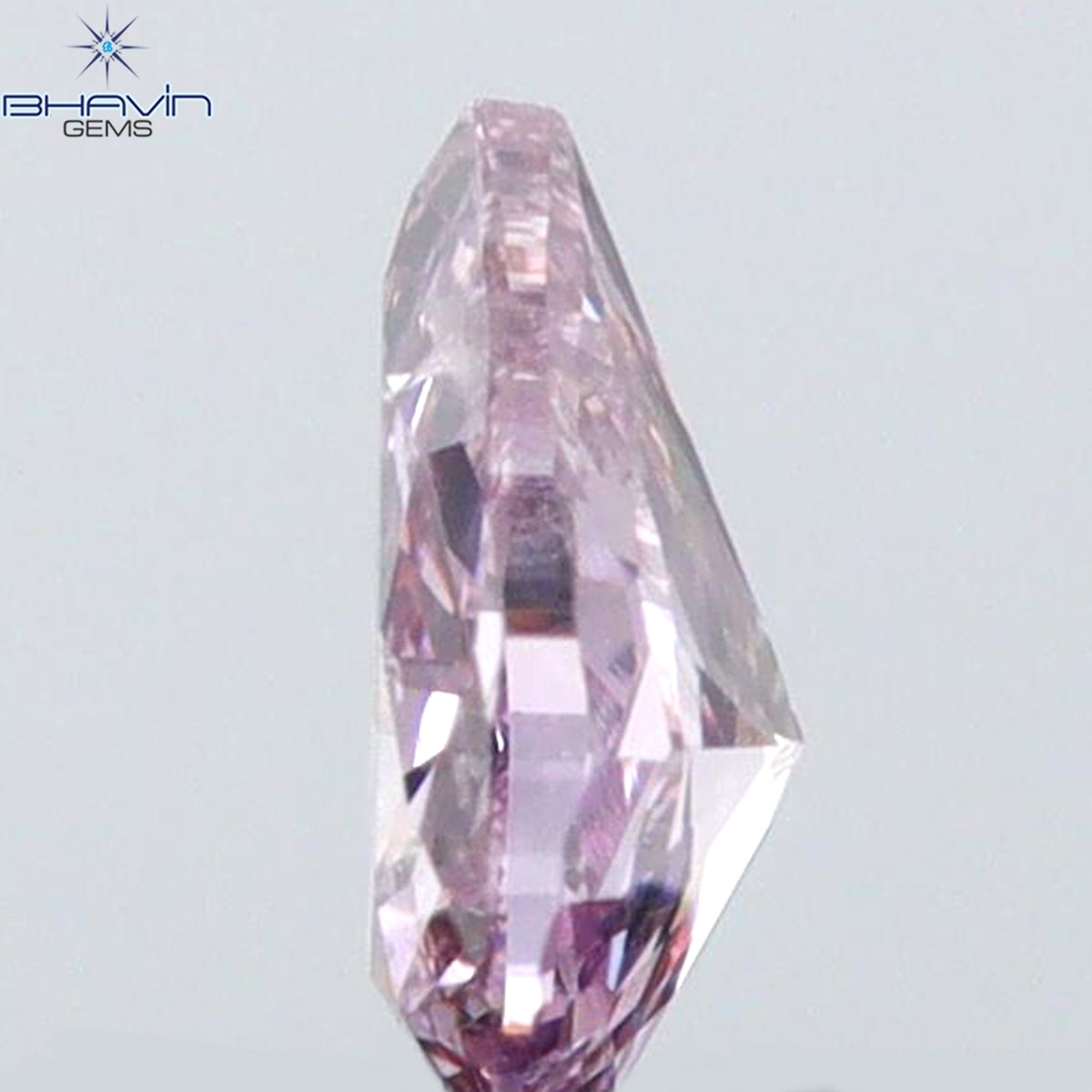 0.11 CT Natural Pear Diamond Vivid Pink Color Clarity VS2 (3.90 MM)