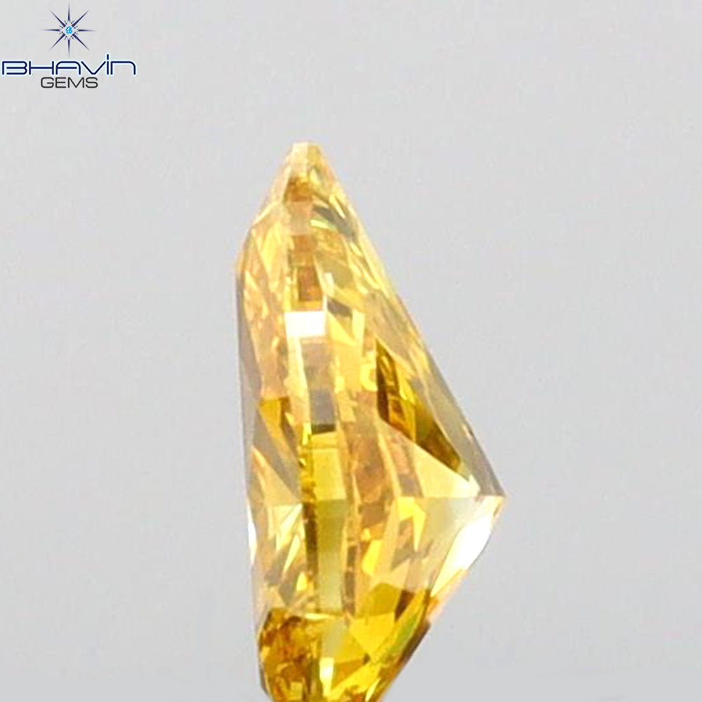 0.23 CT Pear Shape Natural Diamond Orange Color SI1 Clarity (5.00 MM)