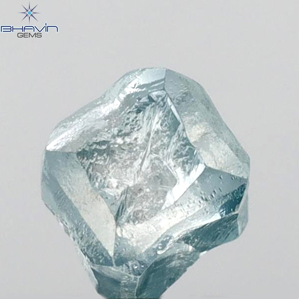 1.40 CT Rough Shape Enhanced Blue Color VS2 Clarity (5.11 MM)