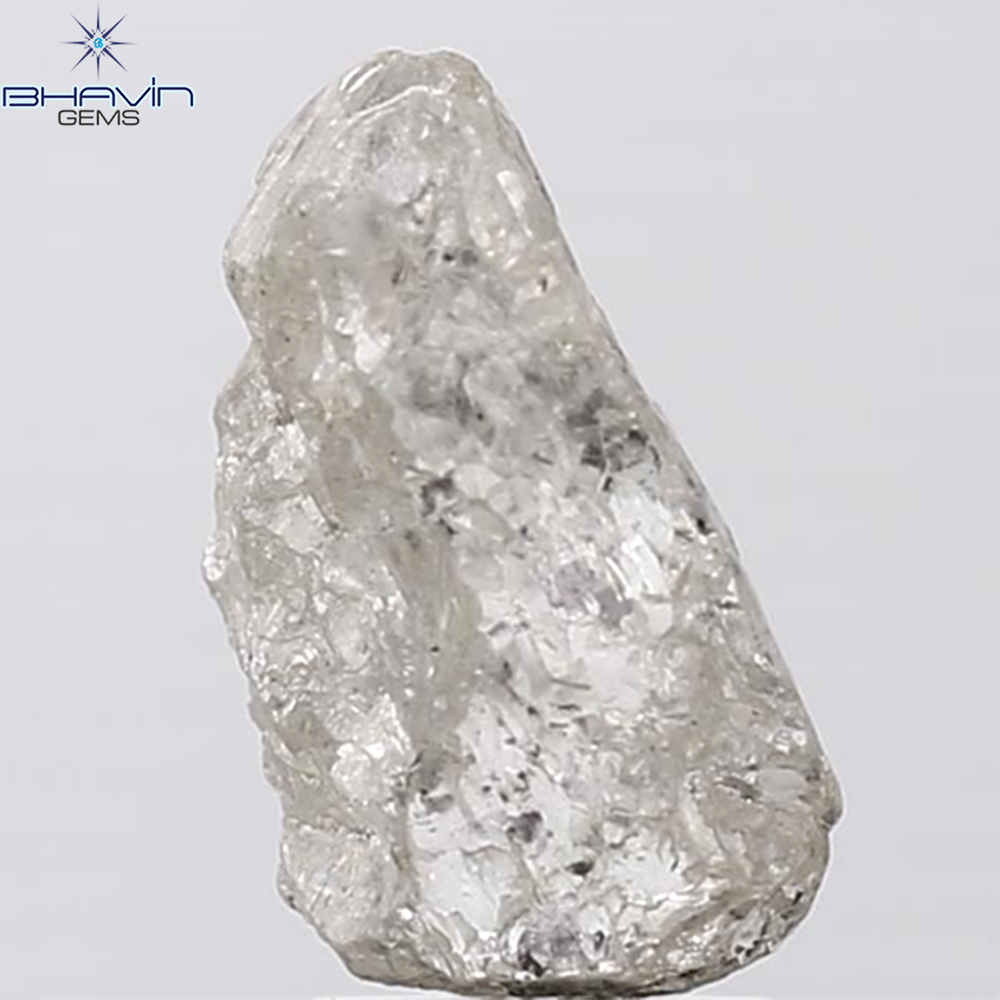 0.44 CT ラフシェイプ ナチュラル ダイヤモンド ブラック グレー (ソルト アンド パッパー) カラー I3 クラリティ (4.95 MM)