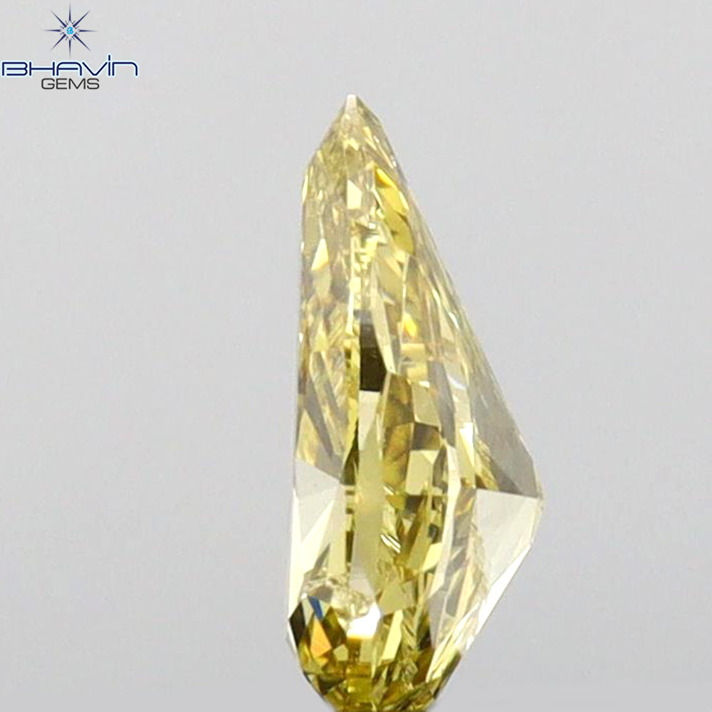 0.53 CT Pear Shape Natural Diamond Green (Chameleon) Color VS2 Clarity (6.60 MM)
