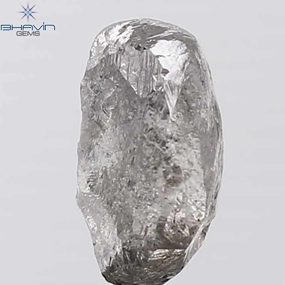 4.01 CT Rough Shape Natural Diamond Salt And Papper Color I3 Clarity (10.40 MM)