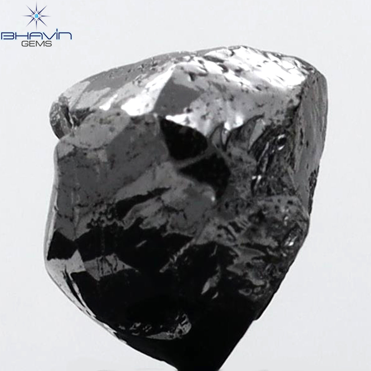 2.52 CT Natural Rough Diamond Natural Black Color Clarity I3 (7.36 MM)