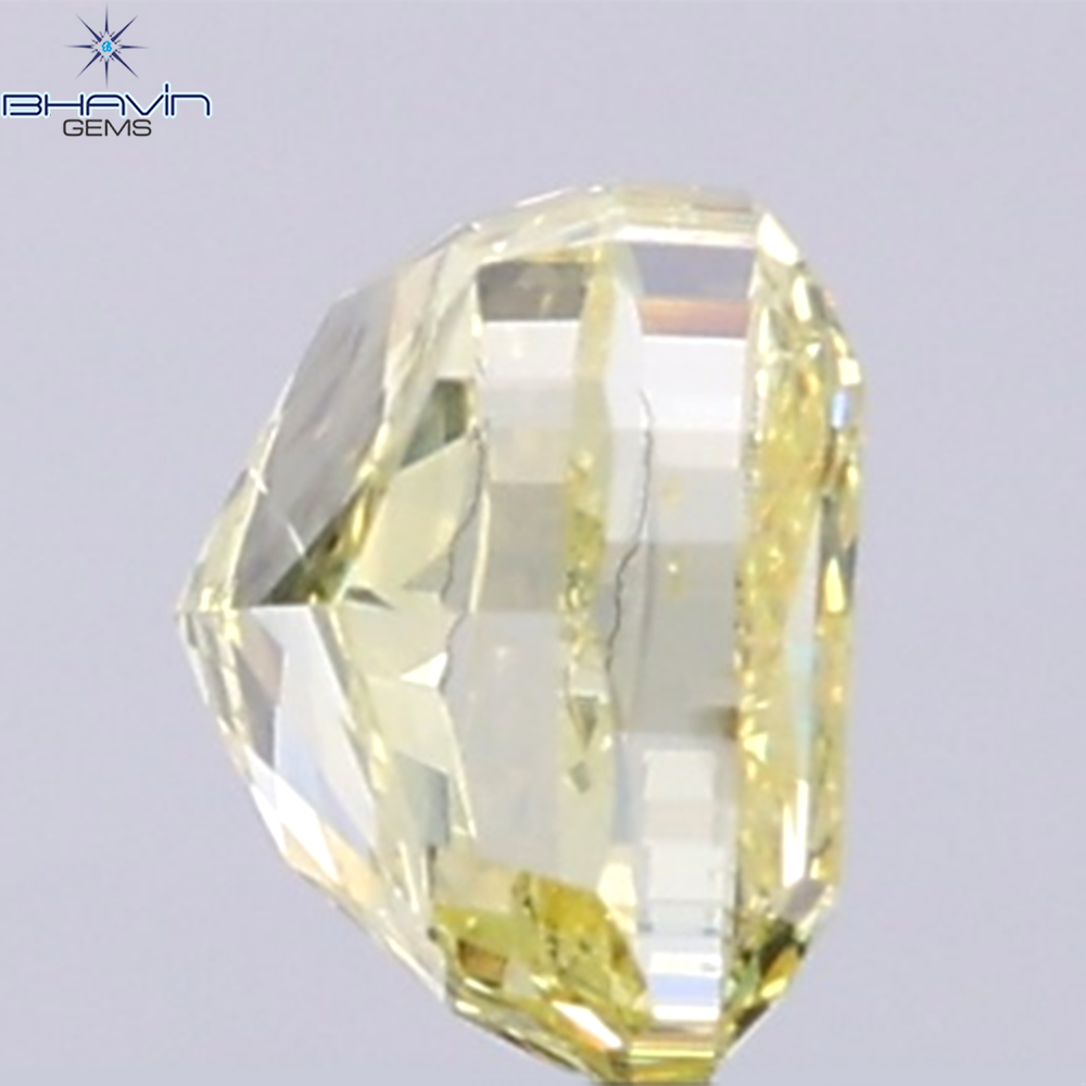 GIA Certified 1.01 CT Cushion Diamond Natural Yellow Color I2 Clarity (5.29 MM)