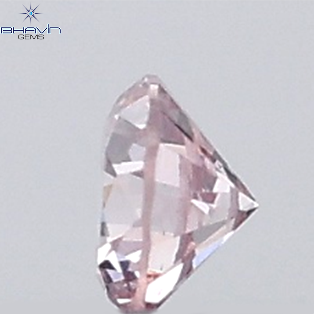 0.18 CT ラウンド ローズ カット シェイプ 天然ダイヤモンド ピンク色 I2 クラリティ (3.86 MM)