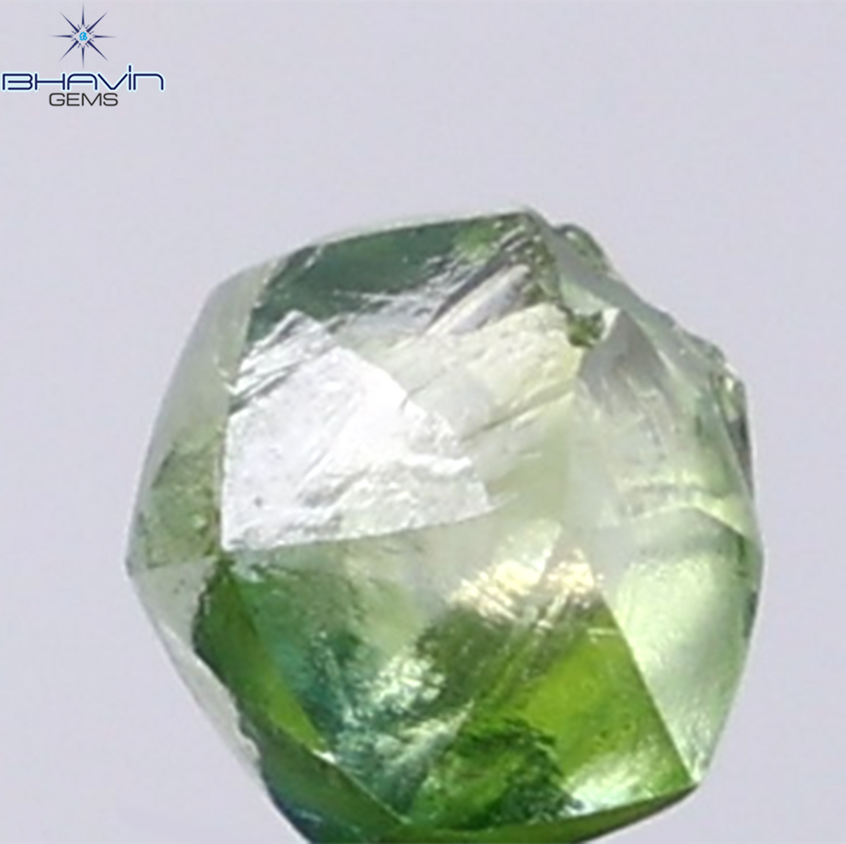 1.08 CT Natural Rough Diamond Enhanced Green Color Clarity VS (6.00 MM)