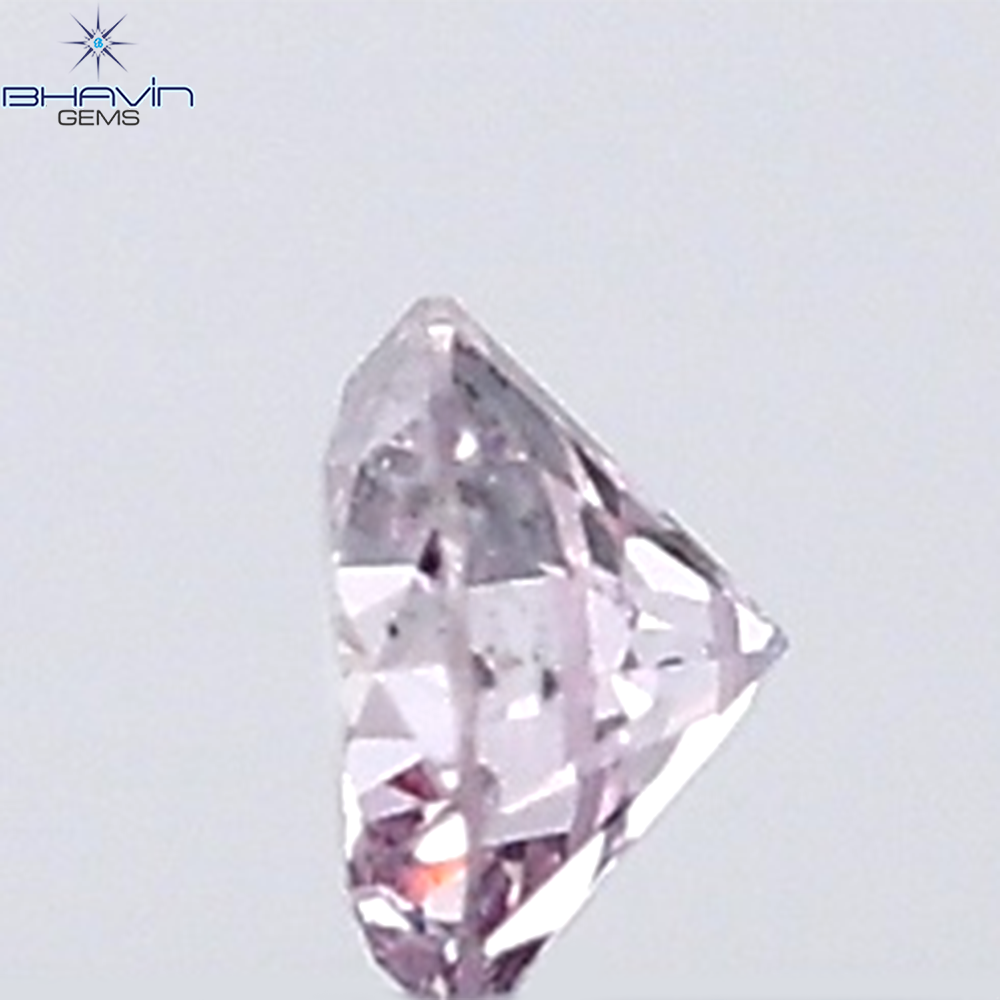 0.18 CT ラウンド ローズ カット シェイプ 天然ダイヤモンド ピンク色 I2 クラリティ (3.86 MM)