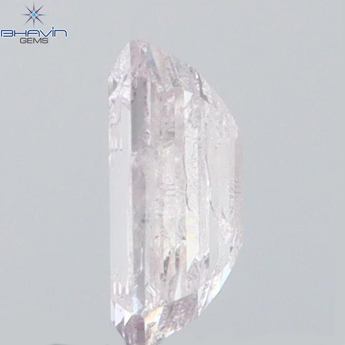 0.43 CT エメラルド シェイプ ナチュラル ダイヤモンド グレー色 SI1 クラリティ (5.22 MM)