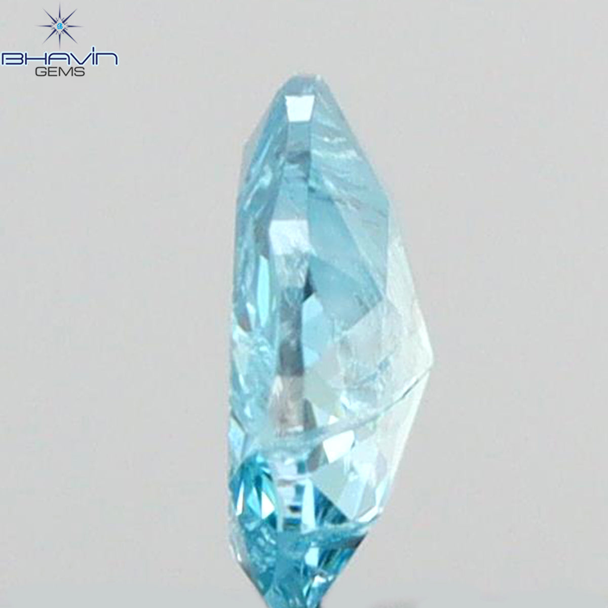 0.18 CT Natural Round Rose Cut Diamond Enhanced Intense Blue Color Clarity I2 (3.93 MM)