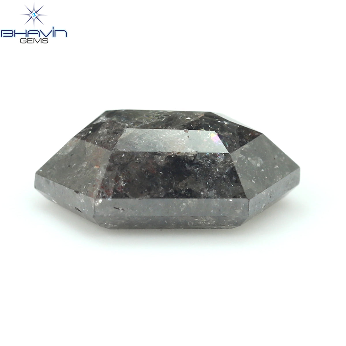 0.62 CT 六角形 ナチュラル ルース ダイヤモンド ソルト アンド ペッパー カラー I3 クラリティ (5.09 MM)