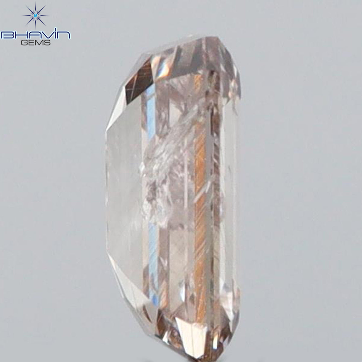 0.43 CT エメラルド シェイプ ナチュラル ダイヤモンド グレー色 SI1 クラリティ (5.22 MM)
