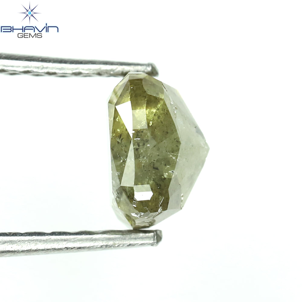 1.03 CT Cushion Diamond Natural Loose Diamond Green Yellow Color I3 Clarity (5.58 MM)