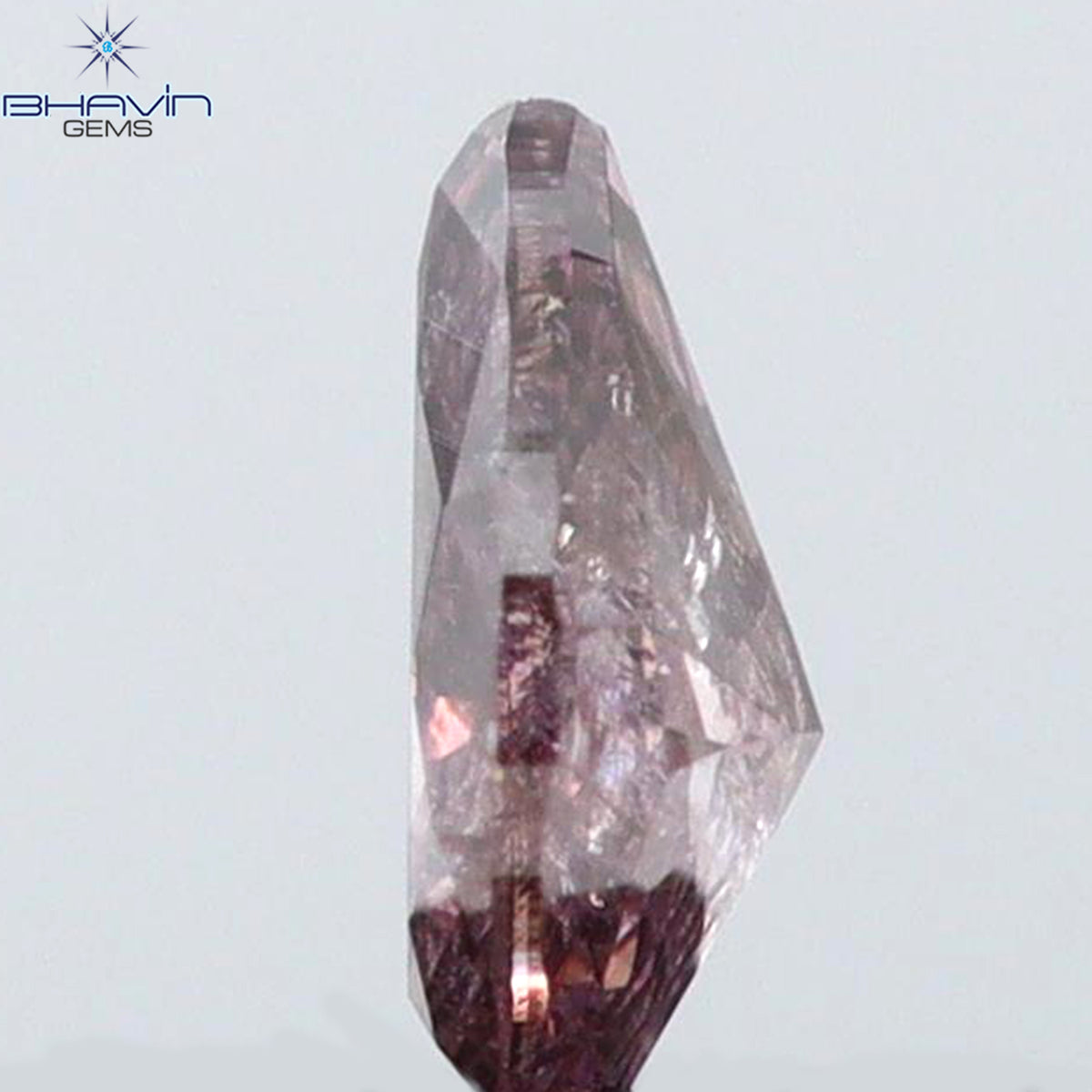 0.12 CT ペアシェイプ 天然ダイヤモンド ピンクカラー I1 クラリティ (4.13 MM)