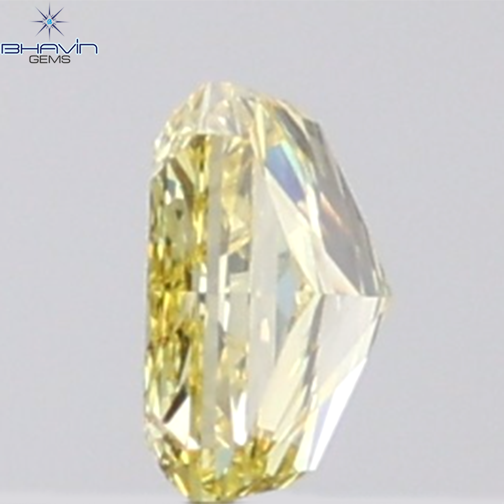 GIA Certified 0.63 CT Radiant Diamond Natural Yellow Color VVS2 Clarity (5.16 MM)