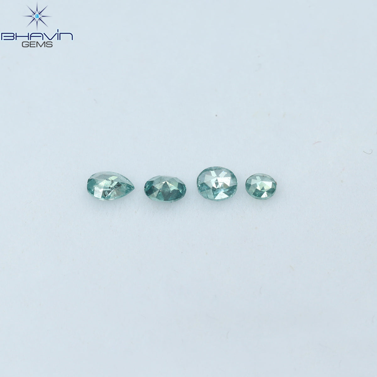 0.29 CT/4 Pcs Mix Shape Natural Diamond Blue Color I1 Clarity (3.60 MM)
