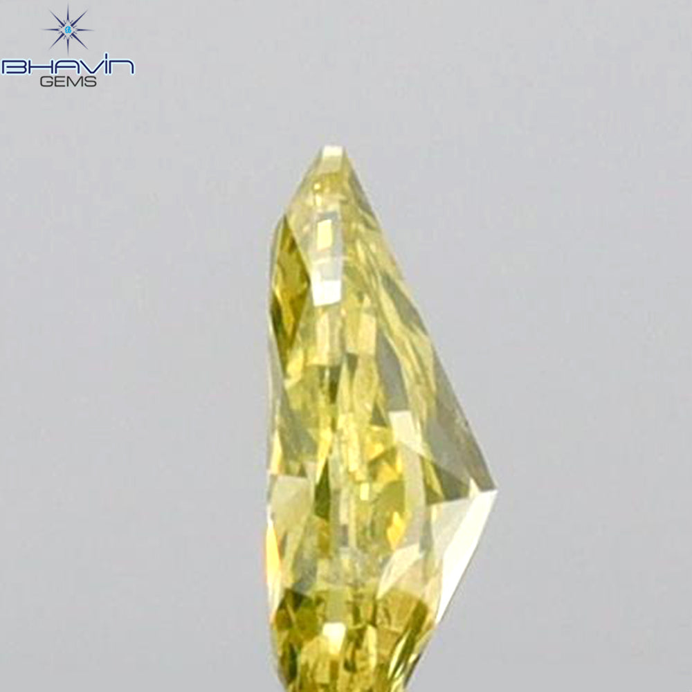 0.13 CT Pear Shape Natural Diamond Green (Parrot) Color VS1 Clarity (4.28 MM)