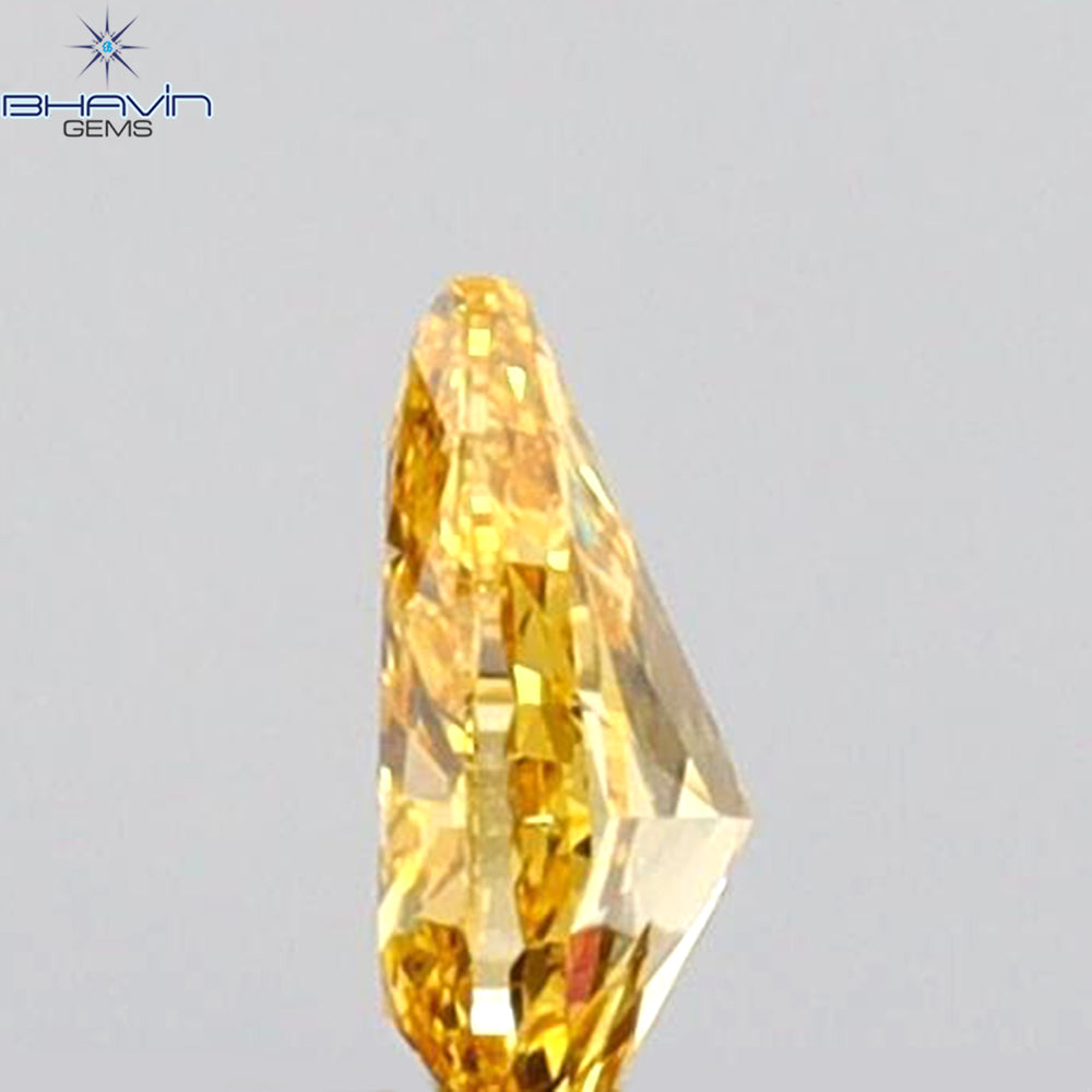 0.12 CT Pear Shape Natural Diamond Orange Color VS1 Clarity (4.03 MM)