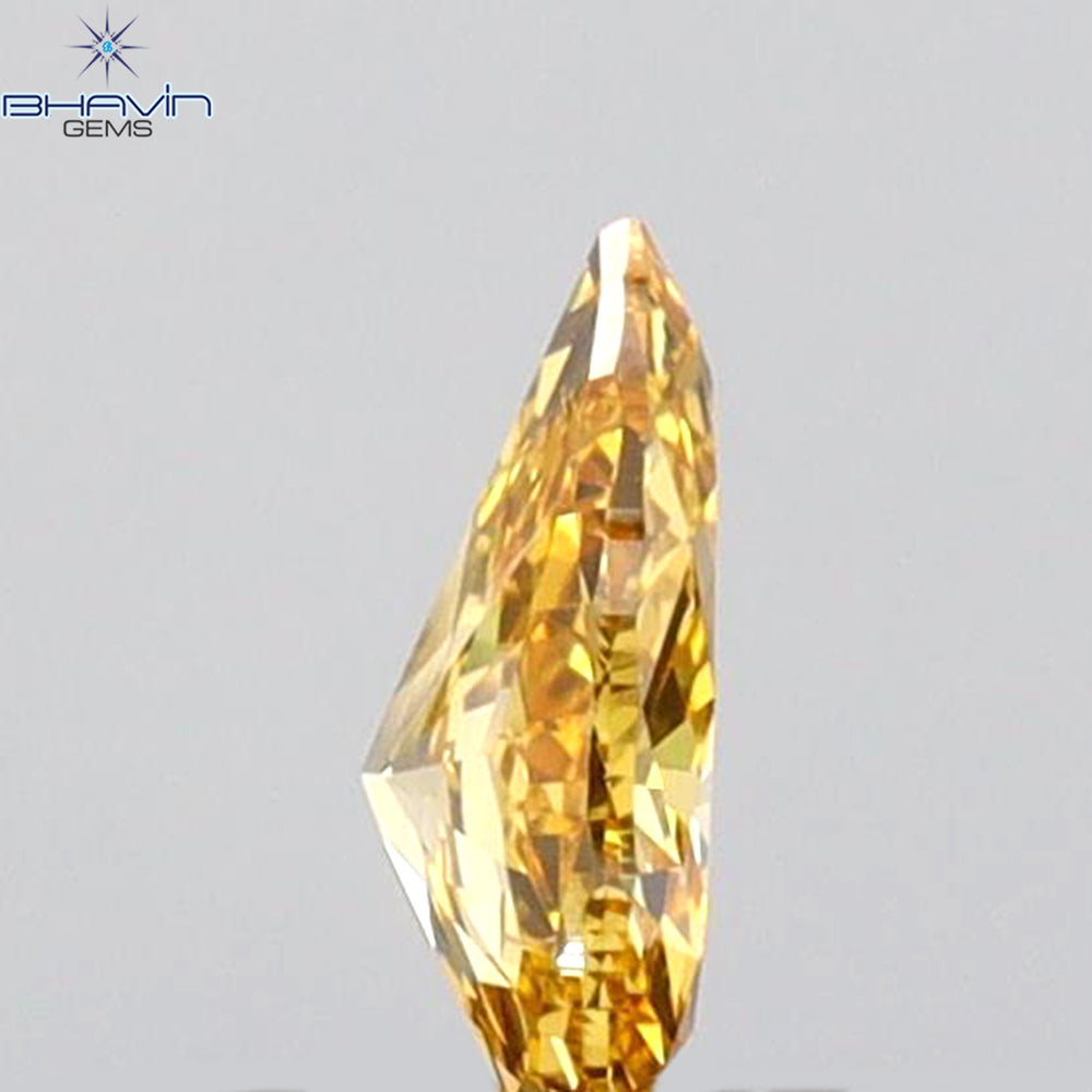 0.21 CT Pear Shape Natural Diamond Orange Color VS1 Clarity (5.08 MM)