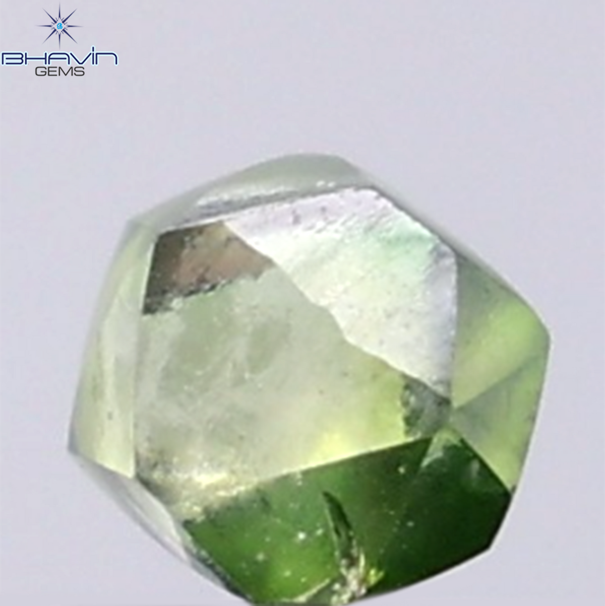 0.93 CT Natural Rough Diamond Enhanced Green Color Clarity SI (5.75 MM)