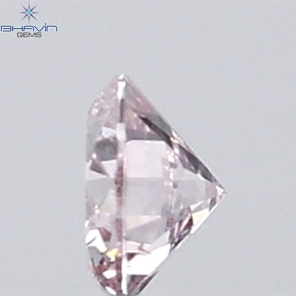 0.18 CT ラウンド ローズ カット シェイプ 天然ダイヤモンド ピンク色 I2 クラリティ (3.86 MM)