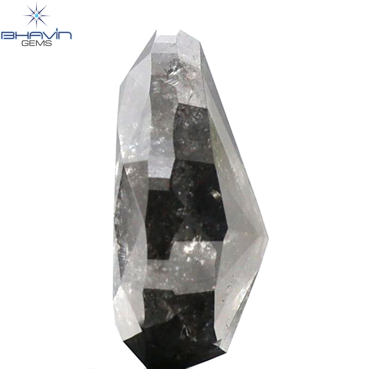 2.10 CT ペアシェイプ 天然ルースダイヤモンド ソルト＆ペッパーカラー I3 クラリティ (9.28 MM)
