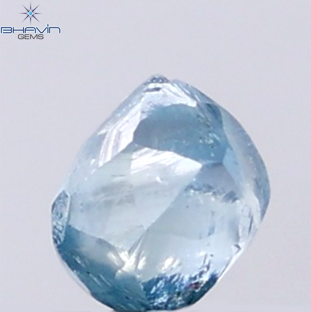 1.09 CT Natural Rough Diamond Enhanced Blue Color Clarity SI (5.55 MM)