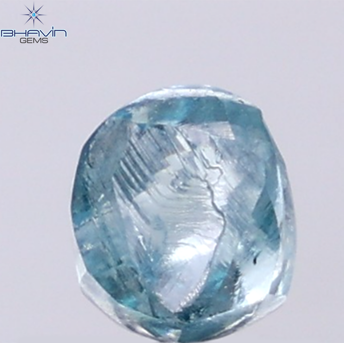 1.44 CT Natural Rough Diamond Enhanced Blue Color Clarity VS (6.16 MM)