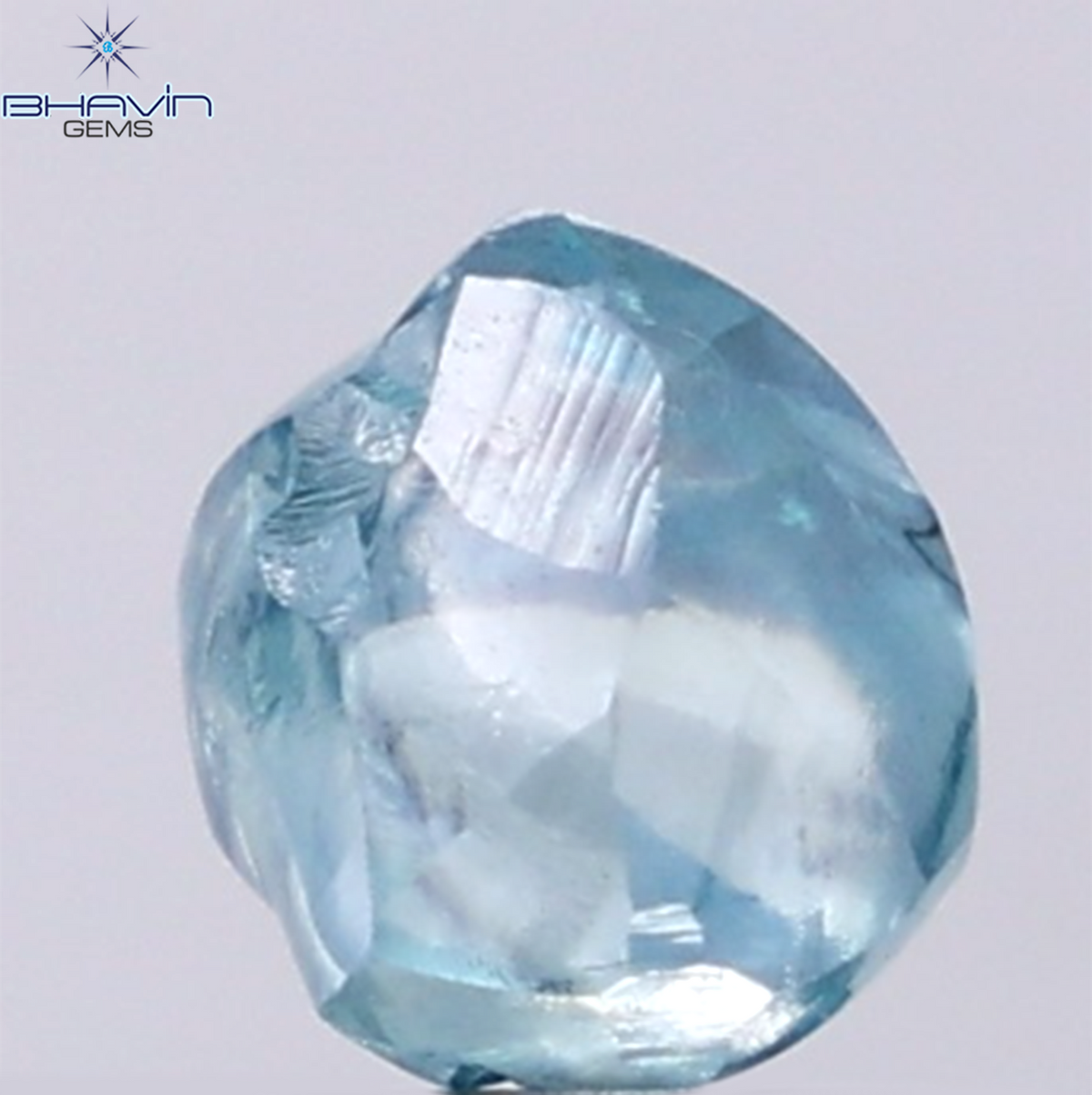 1.64 CT Natural Rough Diamond Enhanced Blue Color Clarity VS (6.51 MM)