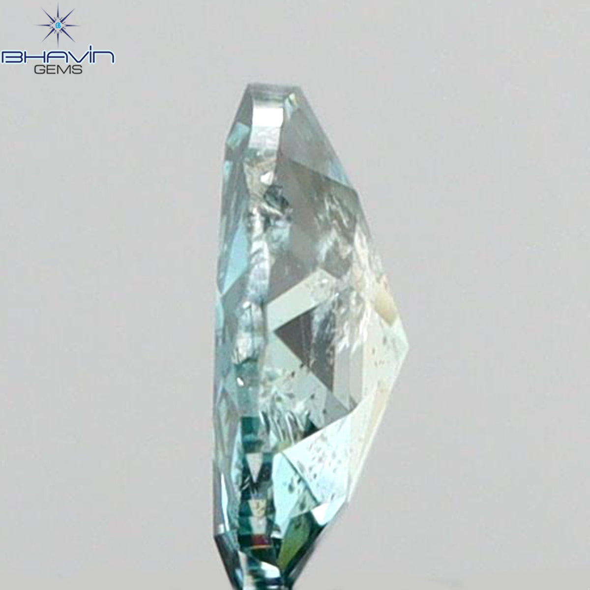 0.18 CT Natural Round Rose Cut Diamond Enhanced Intense Blue Color Clarity I1 (3.80 MM)