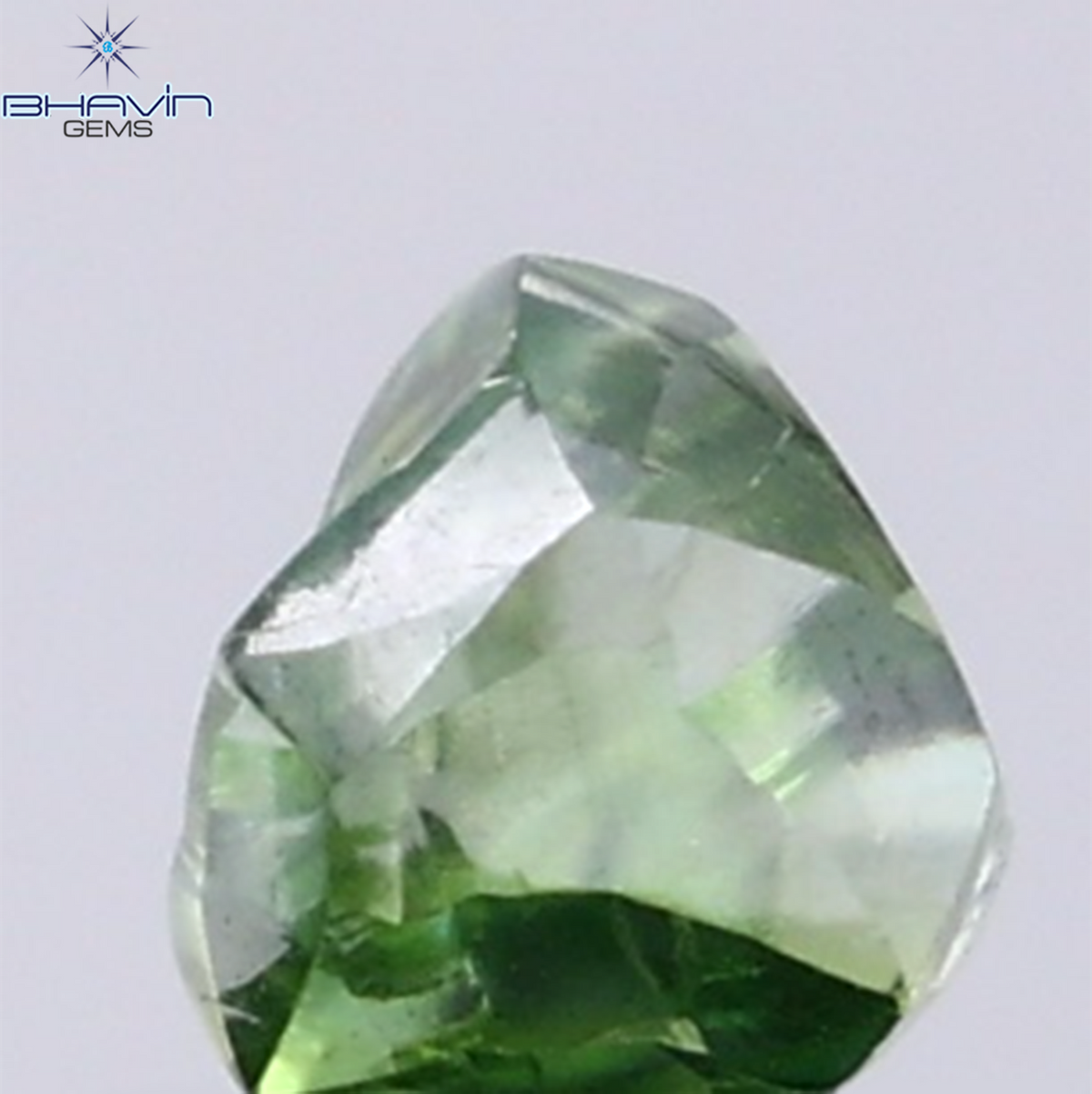 1.38 CT Natural Rough Diamond Enhanced Green Color Clarity VS (6.15 MM)