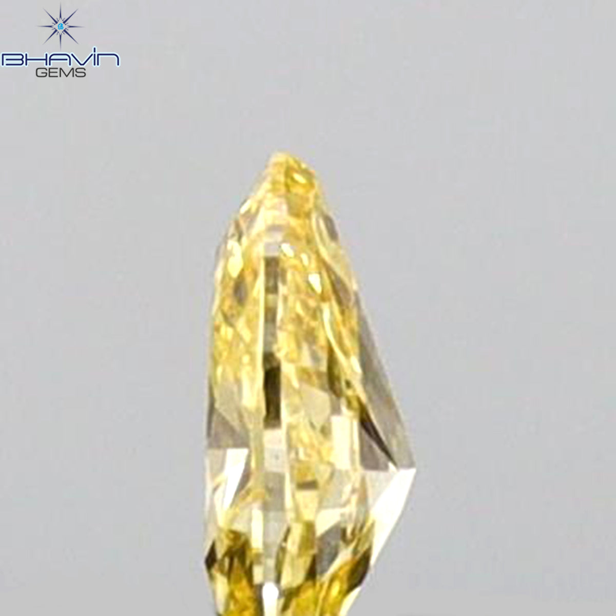 0.08 CT ペアシェイプ 天然ダイヤモンド イエローカラー VS2 クラリティ (3.44 MM)