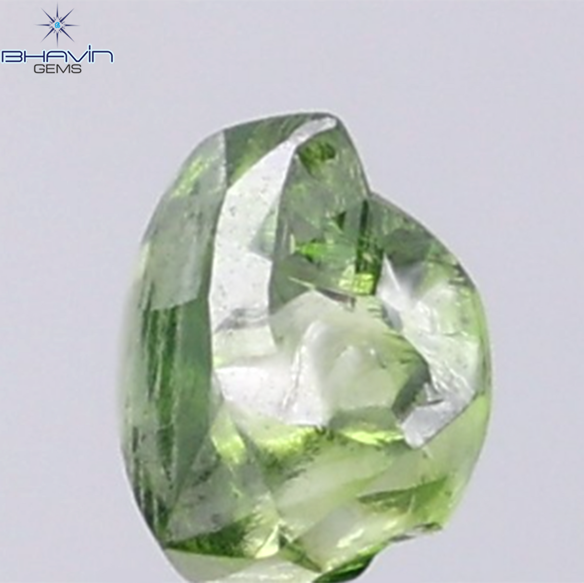 1.06 CT Natural Rough Diamond Enhanced Green Color Clarity VS (6.09 MM)