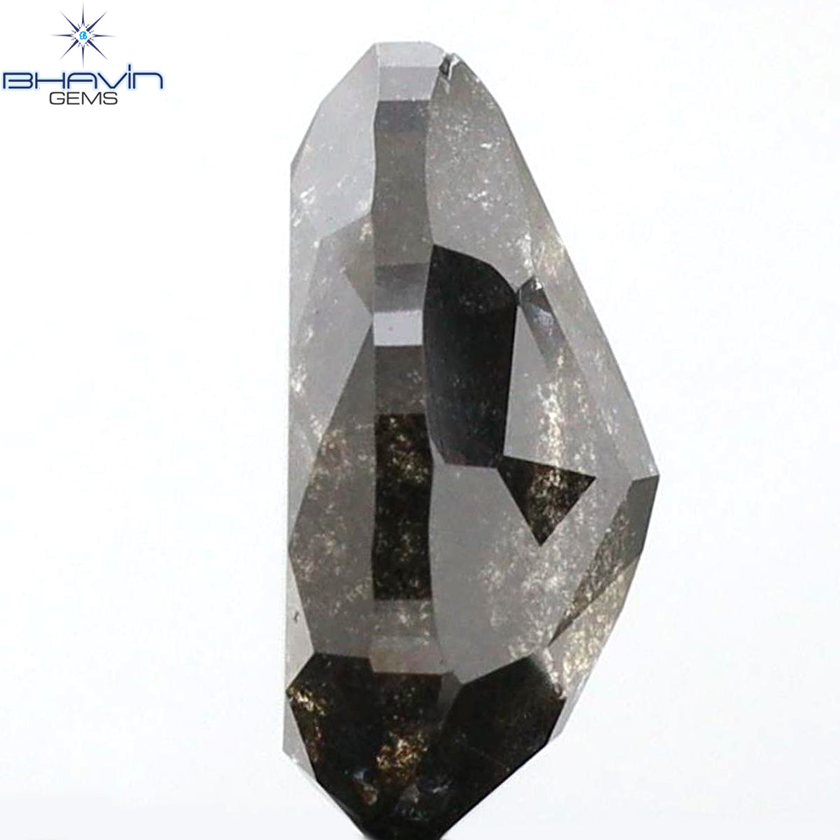1.96 CT ペアシェイプ 天然ルースダイヤモンド ソルト＆ペッパーカラー I3 クラリティ (9.41 MM)