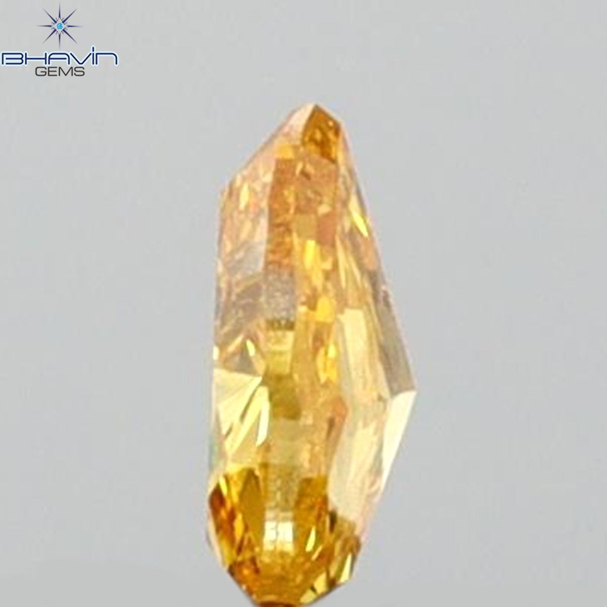 0.10 CT ペアシェイプ 天然ダイヤモンド オレンジカラー SI2 クラリティ (3.63 MM)
