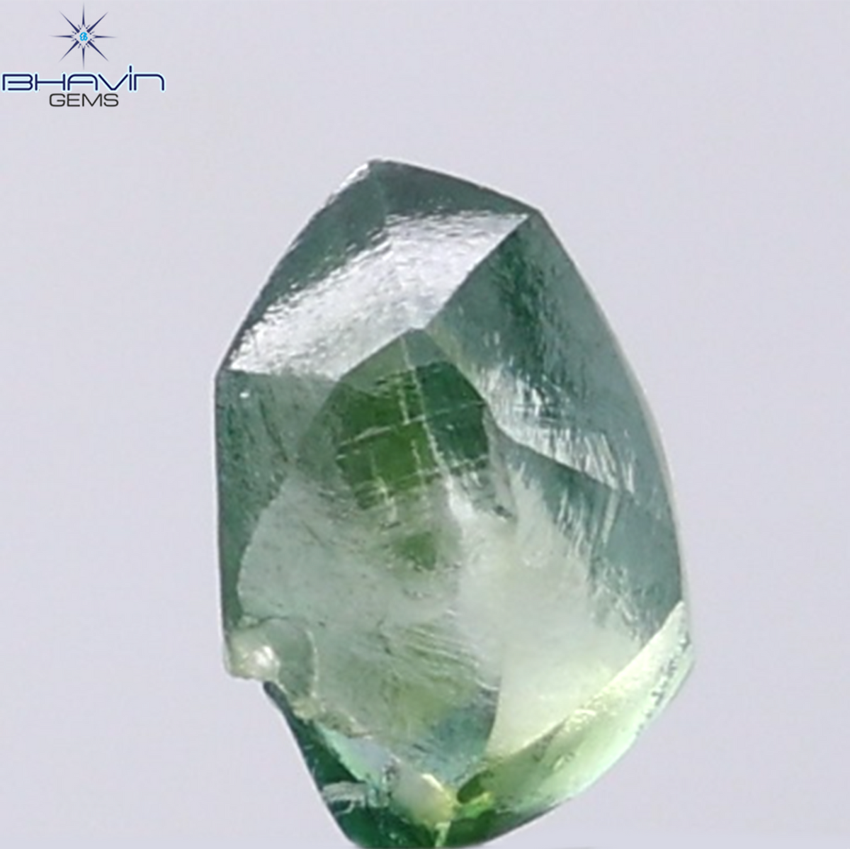 1.53 CT Natural Rough Diamond Enhanced Green Blue Color Clarity VS (7.89 MM)