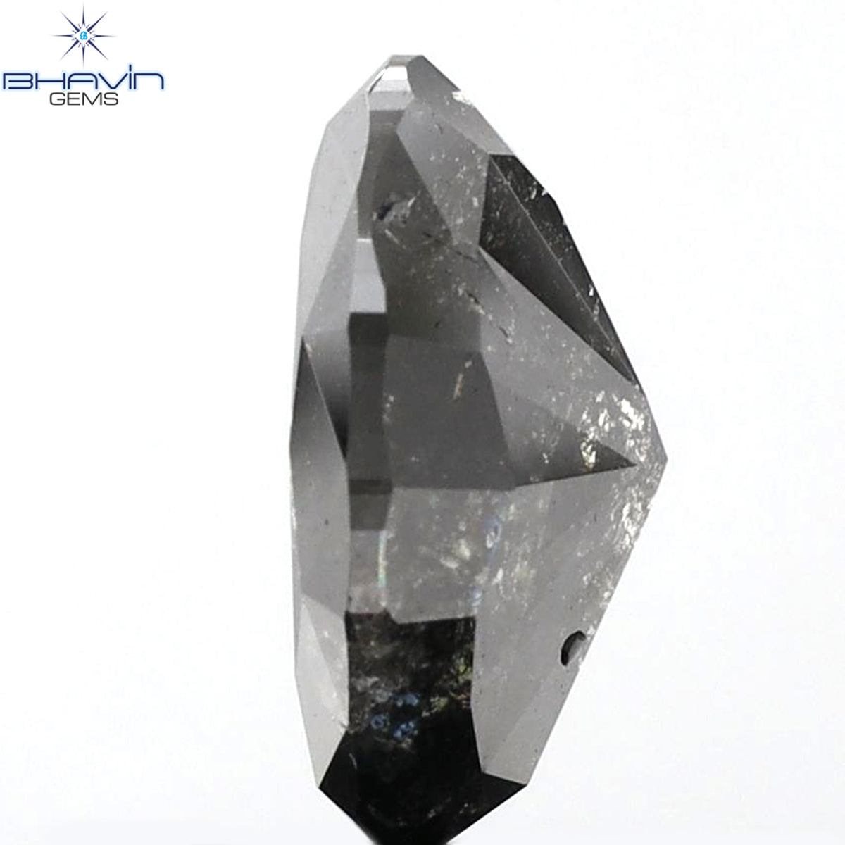 2.82 CT オーバルシェイプ 天然ダイヤモンド ソルト＆ペーパーカラー I3 クラリティ (10.54 MM)