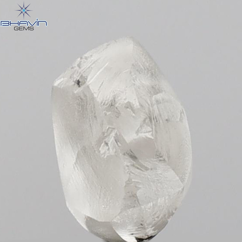 2.09 CT Rough Shape Natural Diamond White Color SI1 Clarity (7.90 MM)