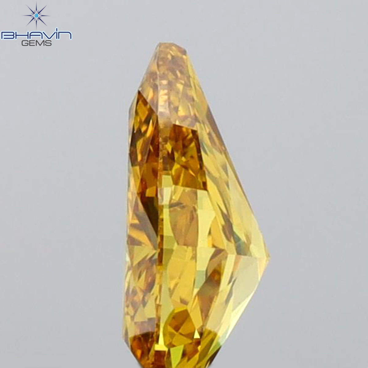 GIA認定 0.51 CT ペアシェイプ ダイヤモンド ブラウンオレンジイエローカラー VS1 クラリティ (6.30 MM)