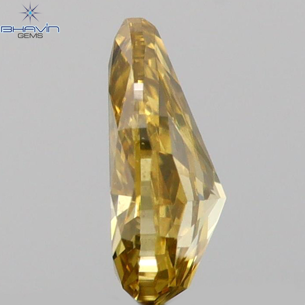 0.17 CT ペアシェイプ 天然ダイヤモンド グリーン（カメレオン）カラー VS2 クラリティ（4.14 MM）